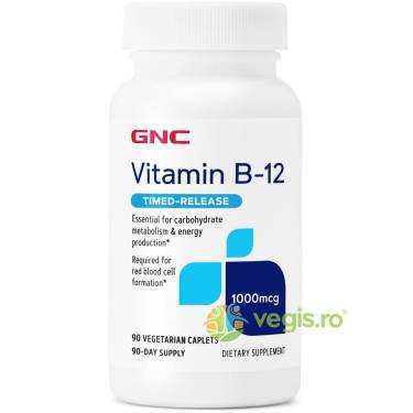 Vitamina B12 1000mcg 90tb vegetale cu eliberare prelungita